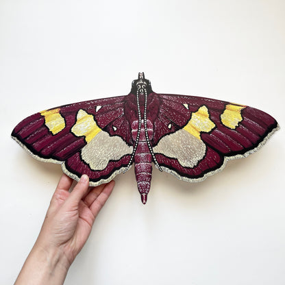 Maroon Moth Wood Cutout Print