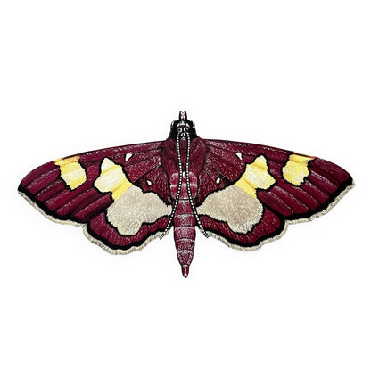 Maroon Moth Wood Cutout Print