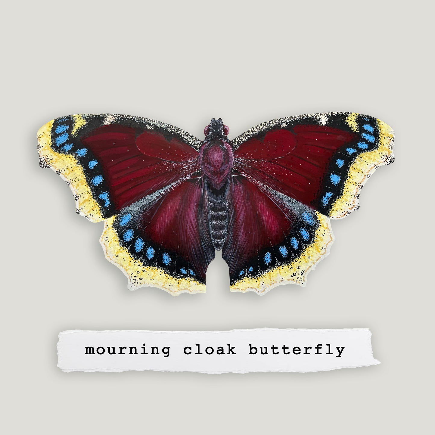 Mourning Cloak Butterfly Wood Cutout Print