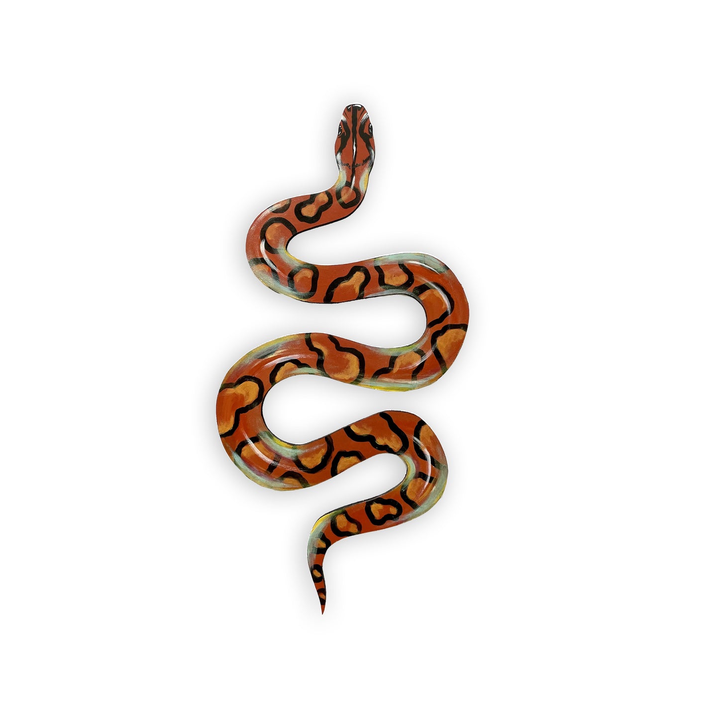 Hand-Painted Brazilian Rainbow Boa Snake Wood Cutout