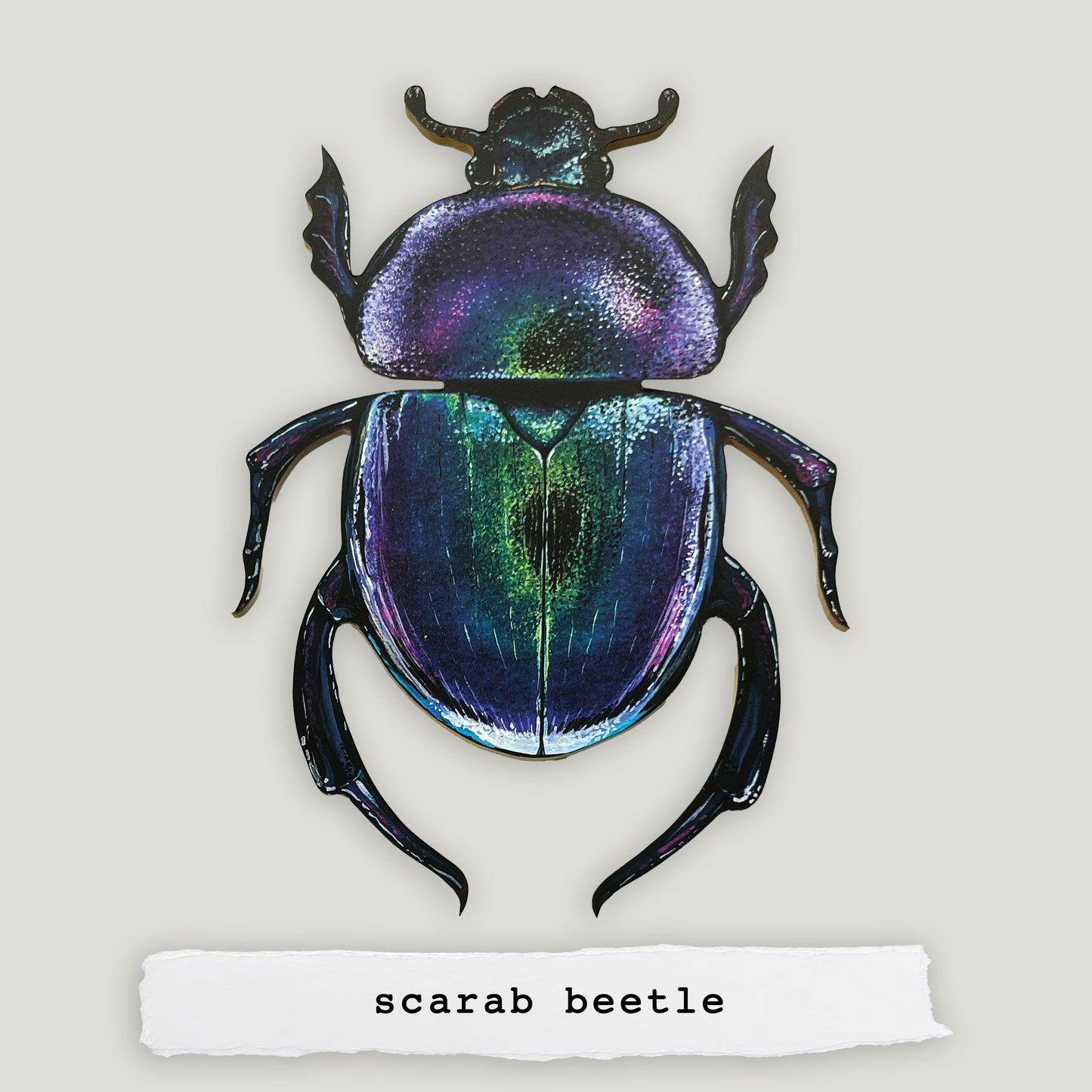 Scarab Beetle Wood Cutout Print