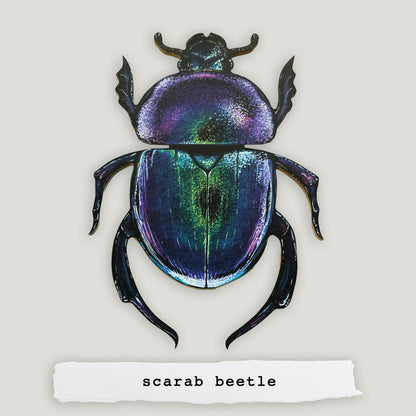 Scarab Beetle Wood Cutout Print